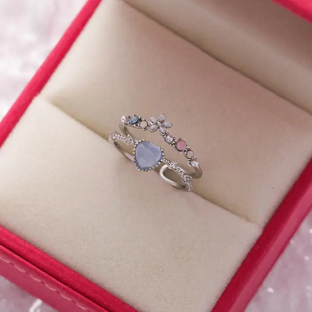 Exquisite Crystal Flower Ring