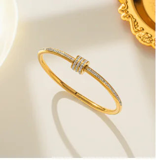 Fashion Diamond-studded Titanium Steel Bracelet Women